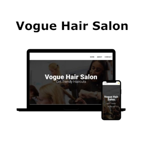 Vogue Hair Salon Screen Mockup